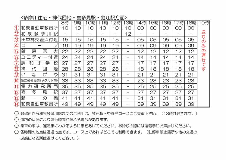 送迎バス 指定 和泉自動車教習所 東京都狛江市の自動車教習所